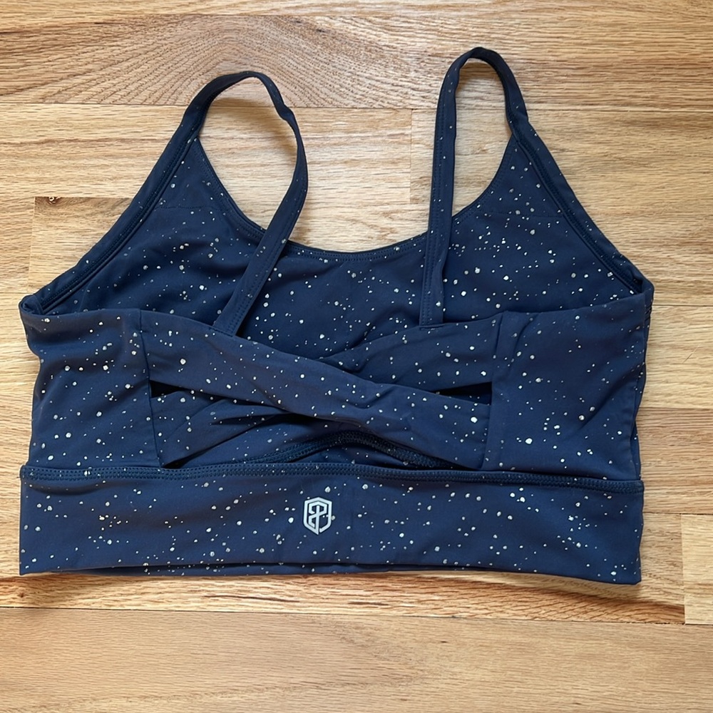 Women's Born Primitive Navy Speckled Sports Bra Sz M EUC
